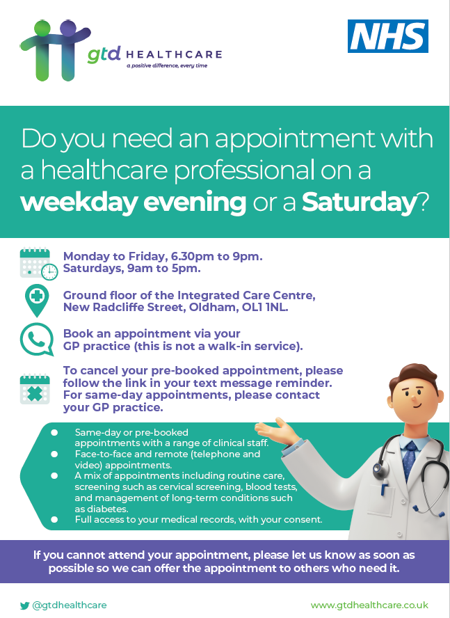 Enhanced Services (Weekday evening and Saturday appointments)